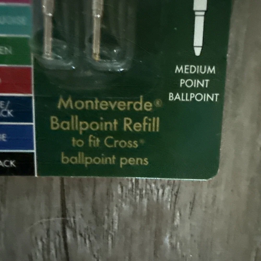 Monteverde Ballpoint Refill Red & Green Medium Point Fits‎ Cross Ballpoint Pens
